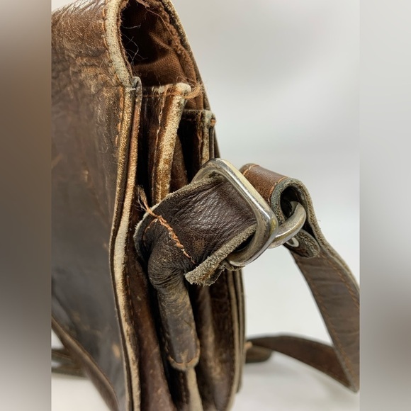 Vintage Force Ten West Leather Cross Body Western Style Hobo Purse With Concho - Picture 9 of 16
